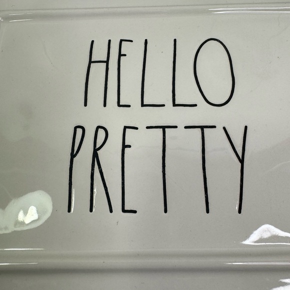 Rae Dunn Ceramic Jewelry Box With Saying “ Hello Pretty” 5X7 In Size New - Picture 10 of 10